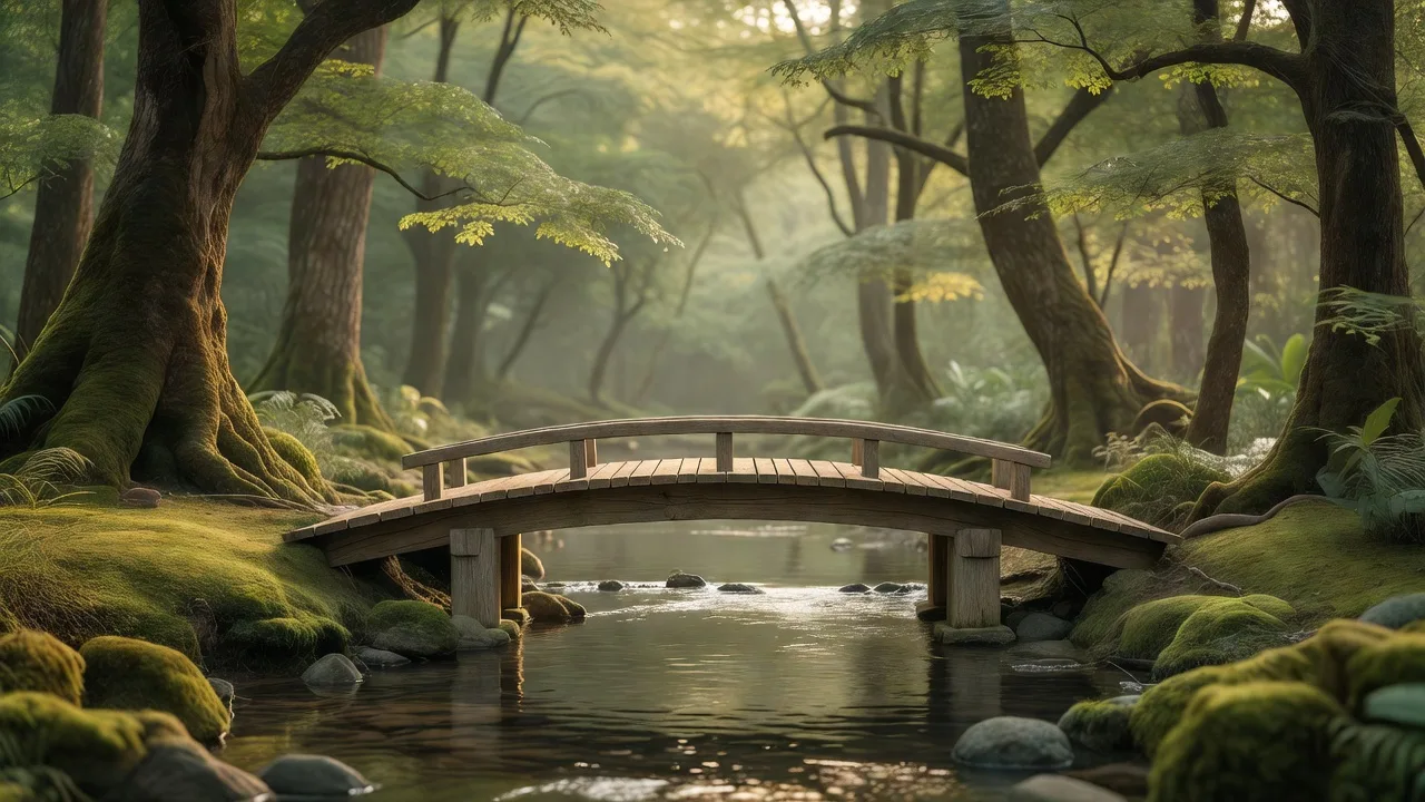 渓流の木橋